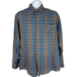 Par Four Sportswear Long Sleeve Plaid Button Down Shirt Size Large Classic Fit